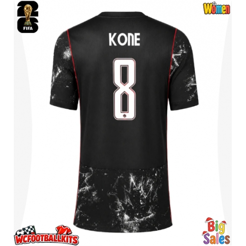Canada Ismael Kone #8 Replica Away Stadium Shirt for Women World Cup 2026 Short Sleeve